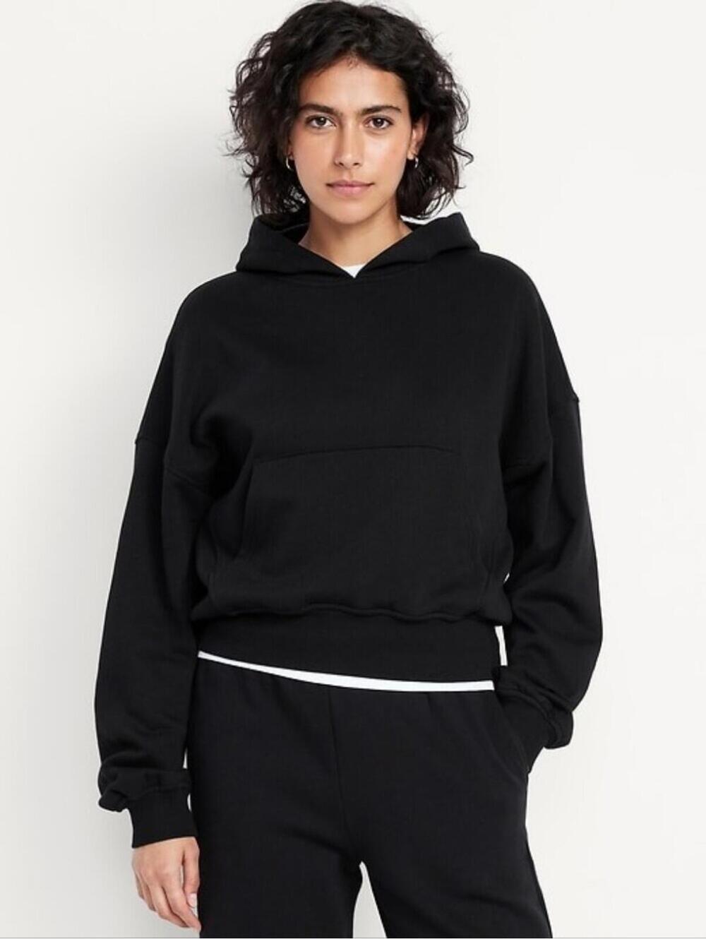 NWT Old Navy SoComfy Oversized Pullover Hoodie Sweatshirt Black SMALL